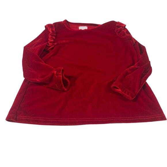 BCBG Toddler Girl 4T Red Felt Long Sleeve Blouse - Picture 1 of 4